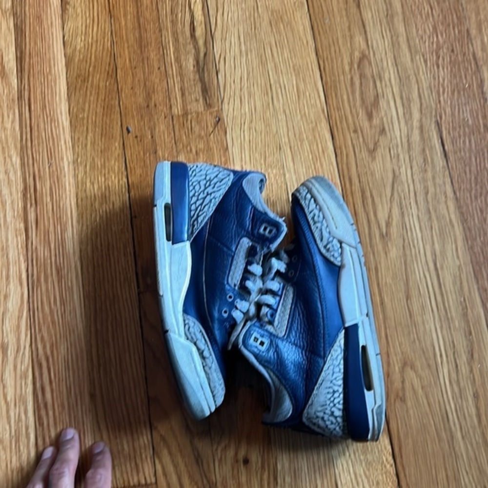 Nike air Jordan 3 Georgetown blue 5Y very worn - Picture 1 of 10